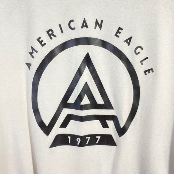 American Eagle Men's Oatmeal Raglan Graphics Long Sleeve Tee Size L - Picture 4 of 8